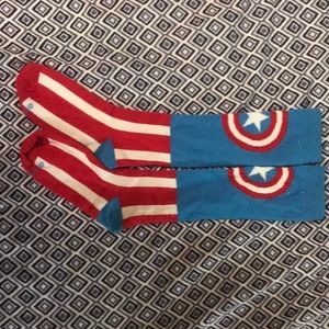 Marvel Captain America Print Long Socks